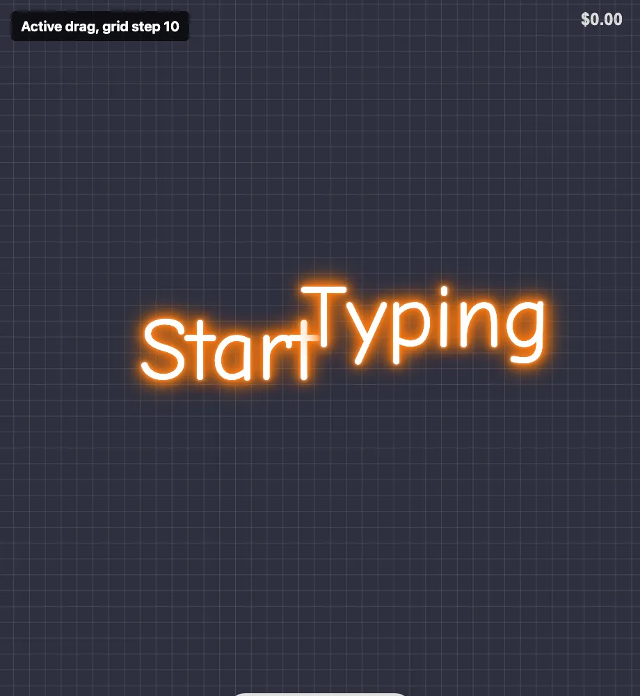 Customiser visualiser showing an active snap-to-grid overlay