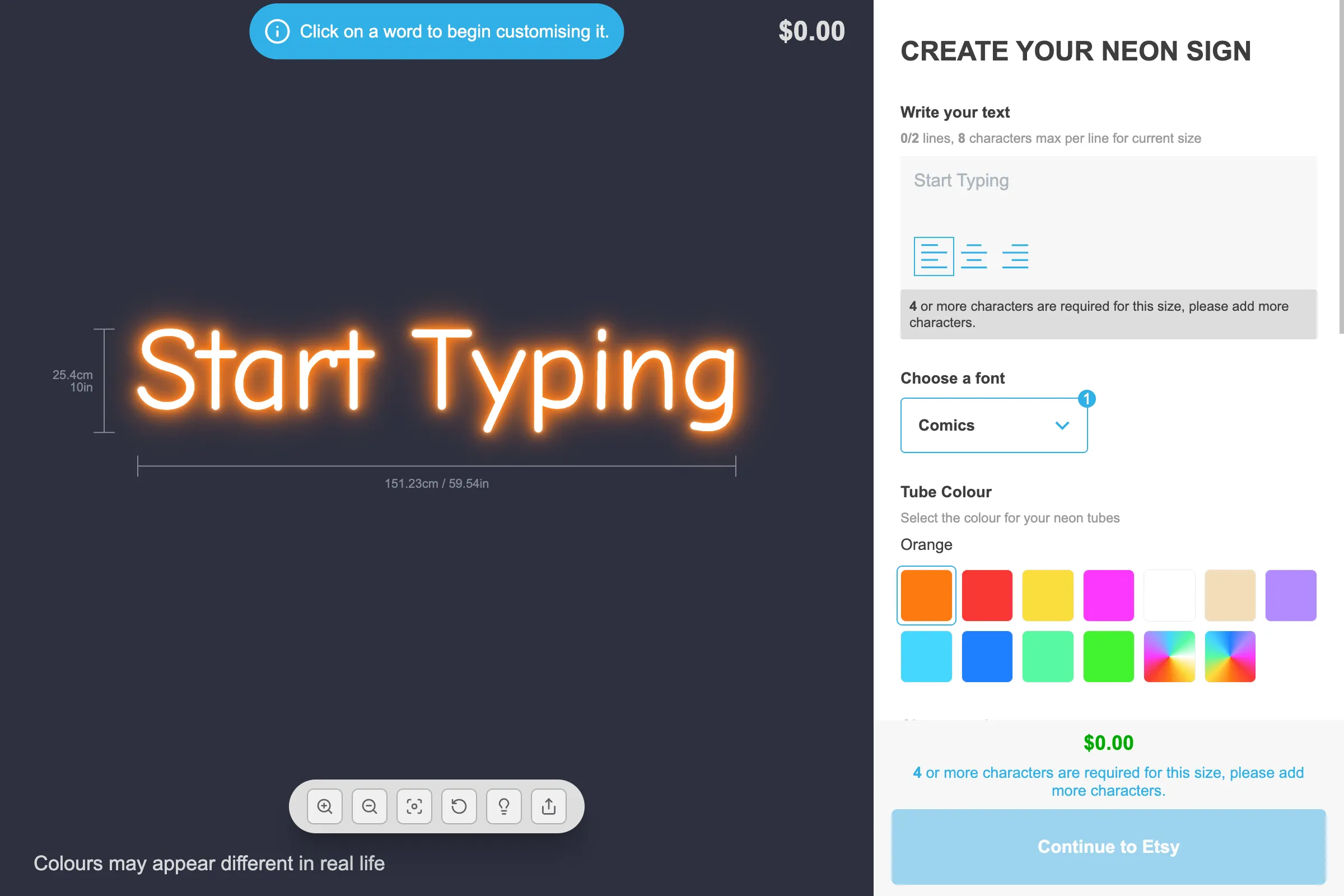 Customiser preview using the default Light theme preset