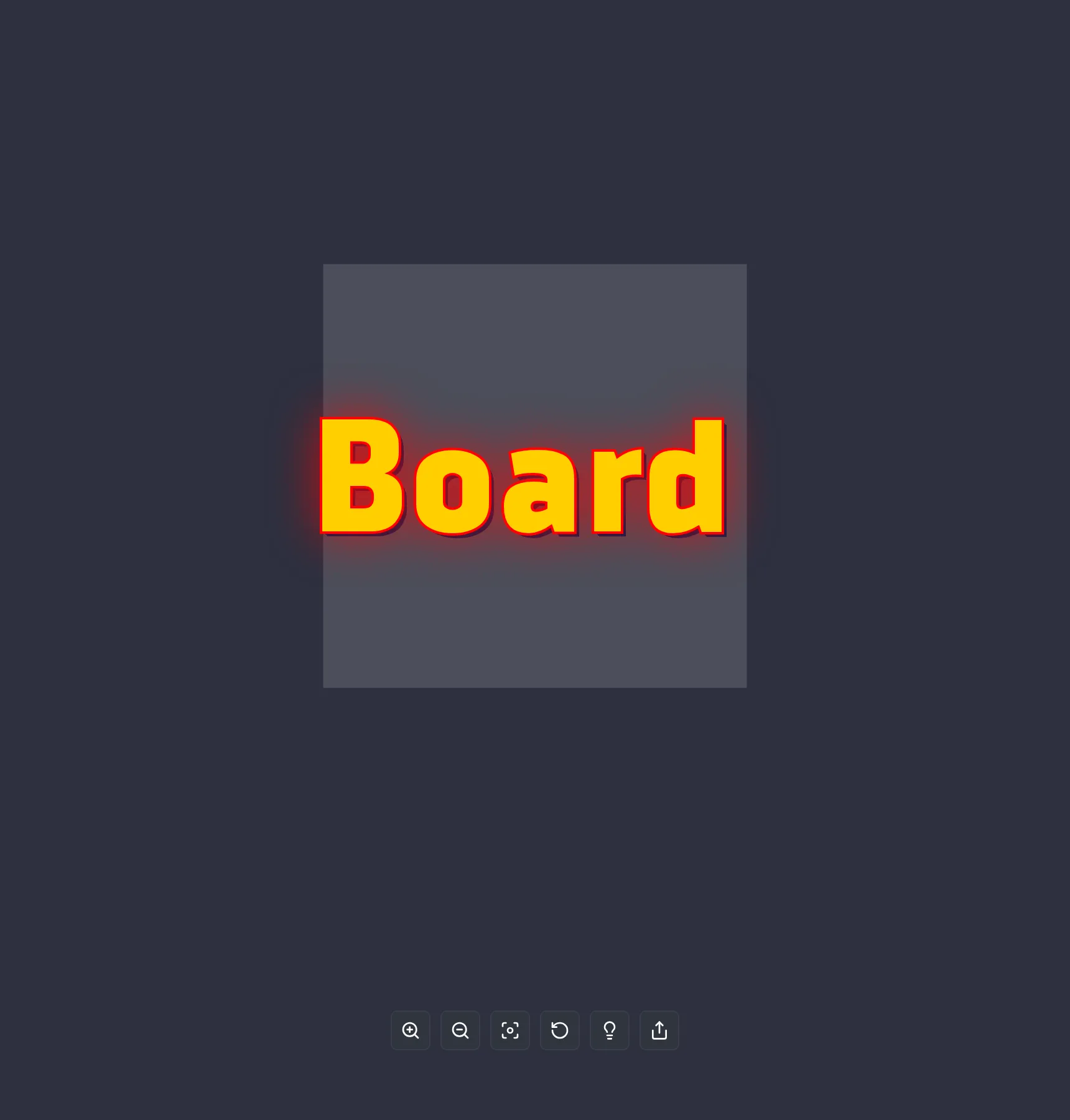 Sign preview showing the word Board on a square grey plate