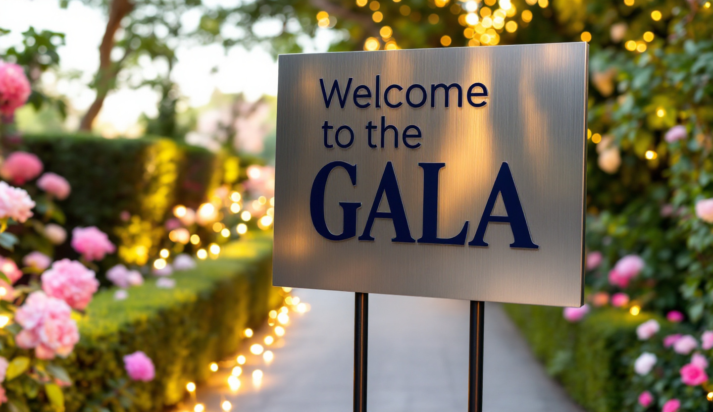 Aluminum Plate sign example for Event 