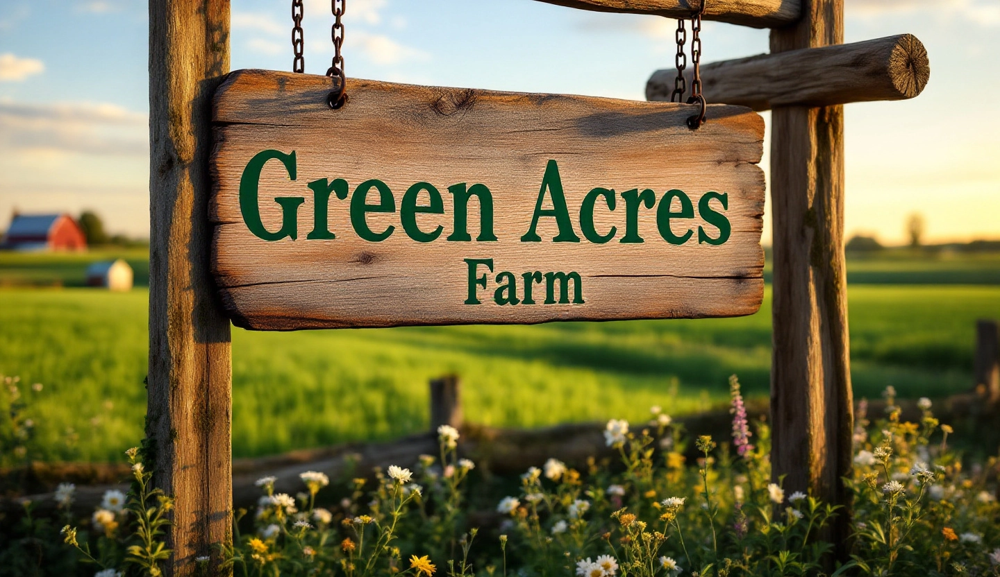 Wood sign for Farm 