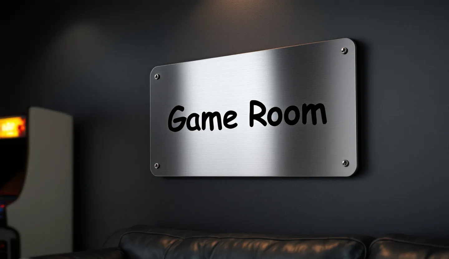 Aluminium plate sign for game room signs