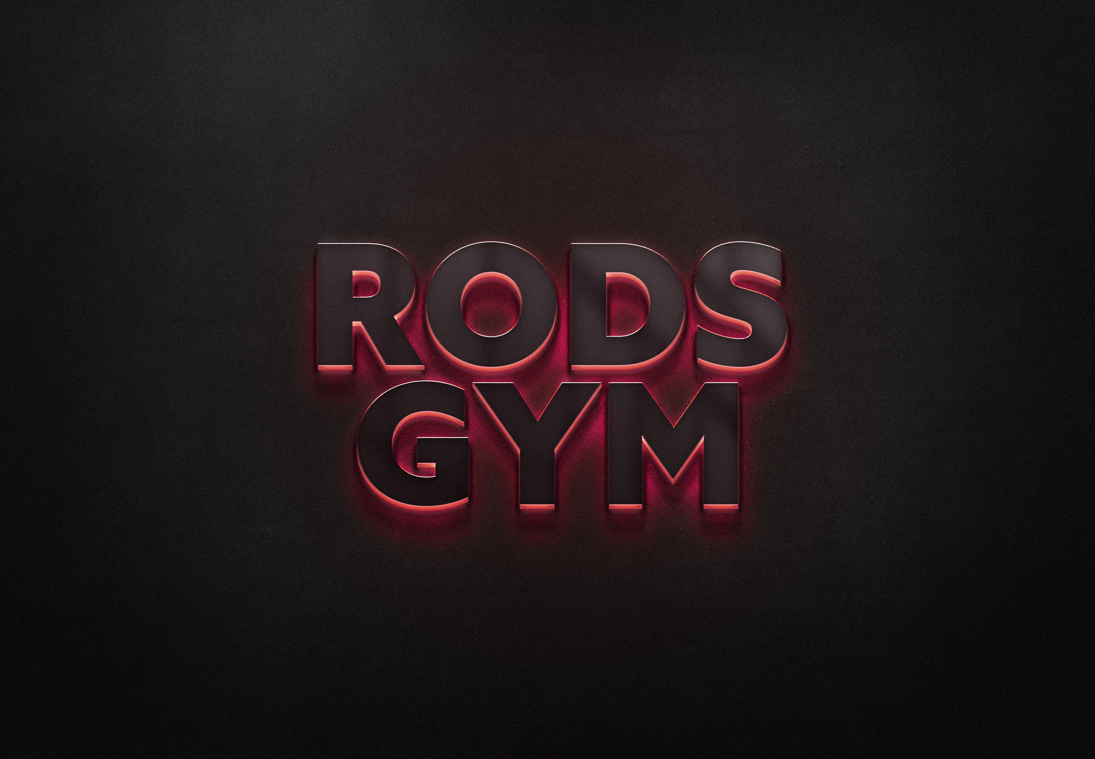 Rob's Gym channel letter sign with neon highlight