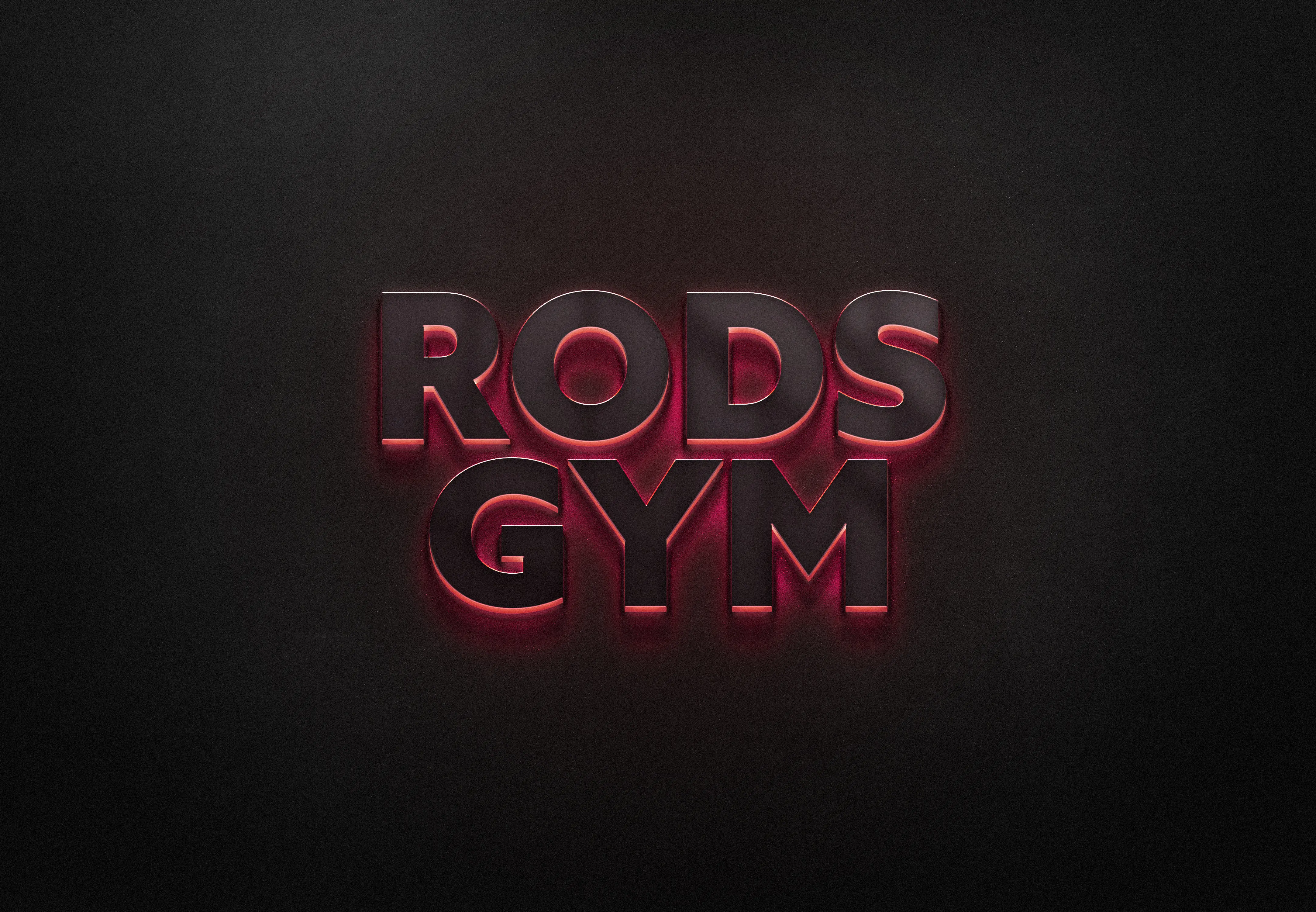 Rob's Gym channel letter sign with neon highlight