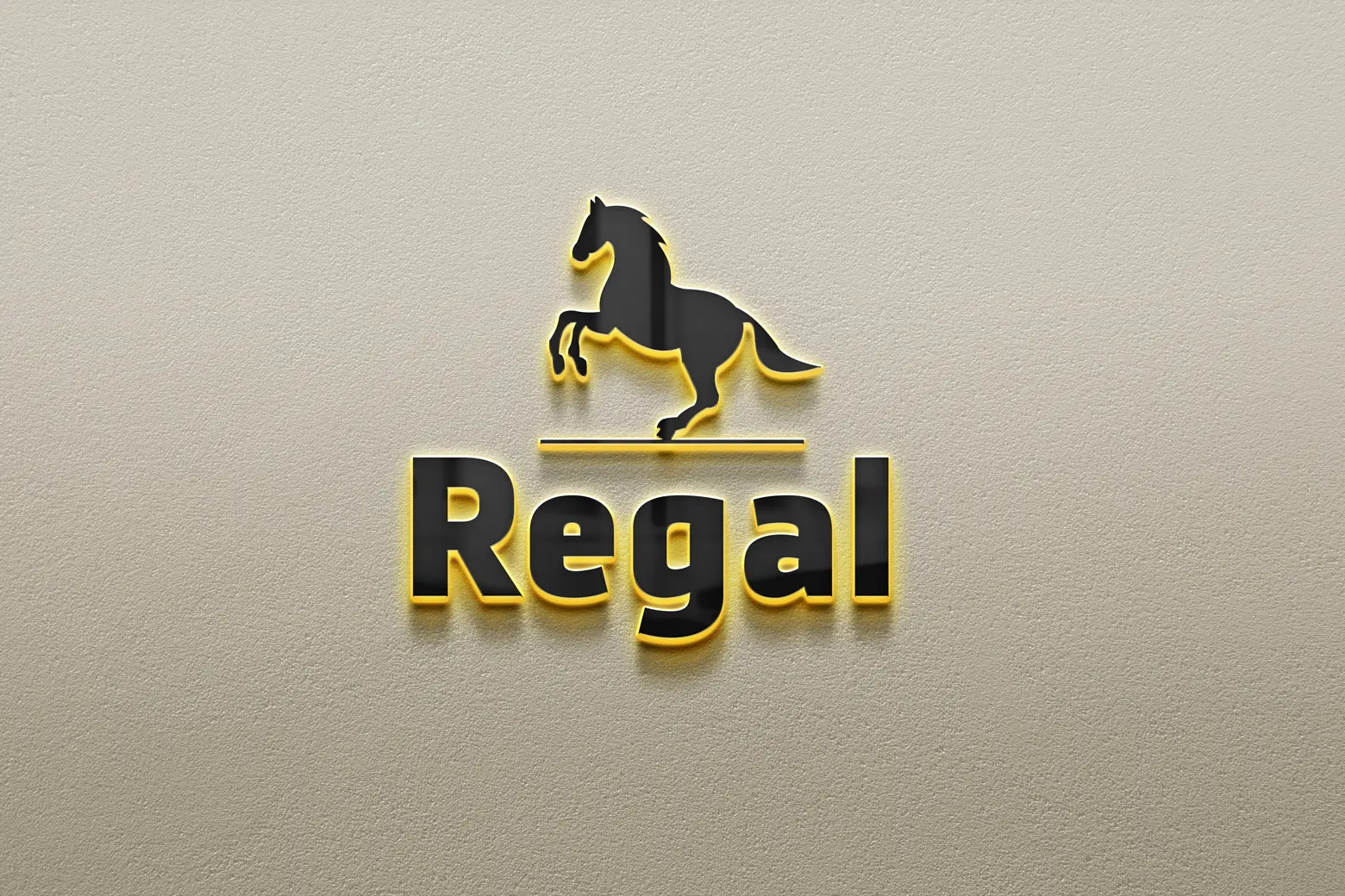 Glossy acrylic logo channel letter sign mockup