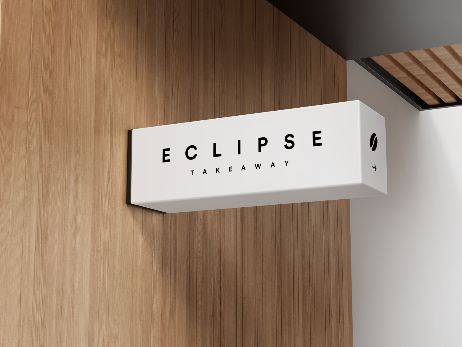 Eclipse Coffee lightbox sign installed on a shopfront