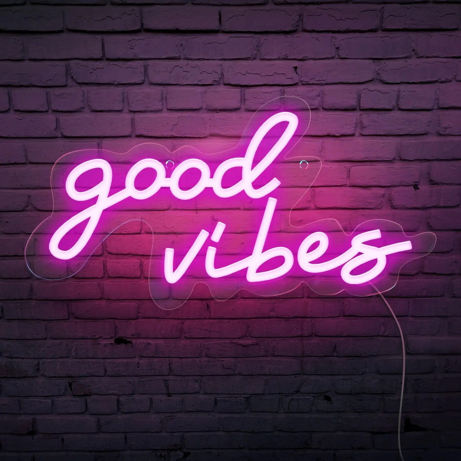 Custom 'Good Vibes' LED neon sign by a Sign Customiser merchant