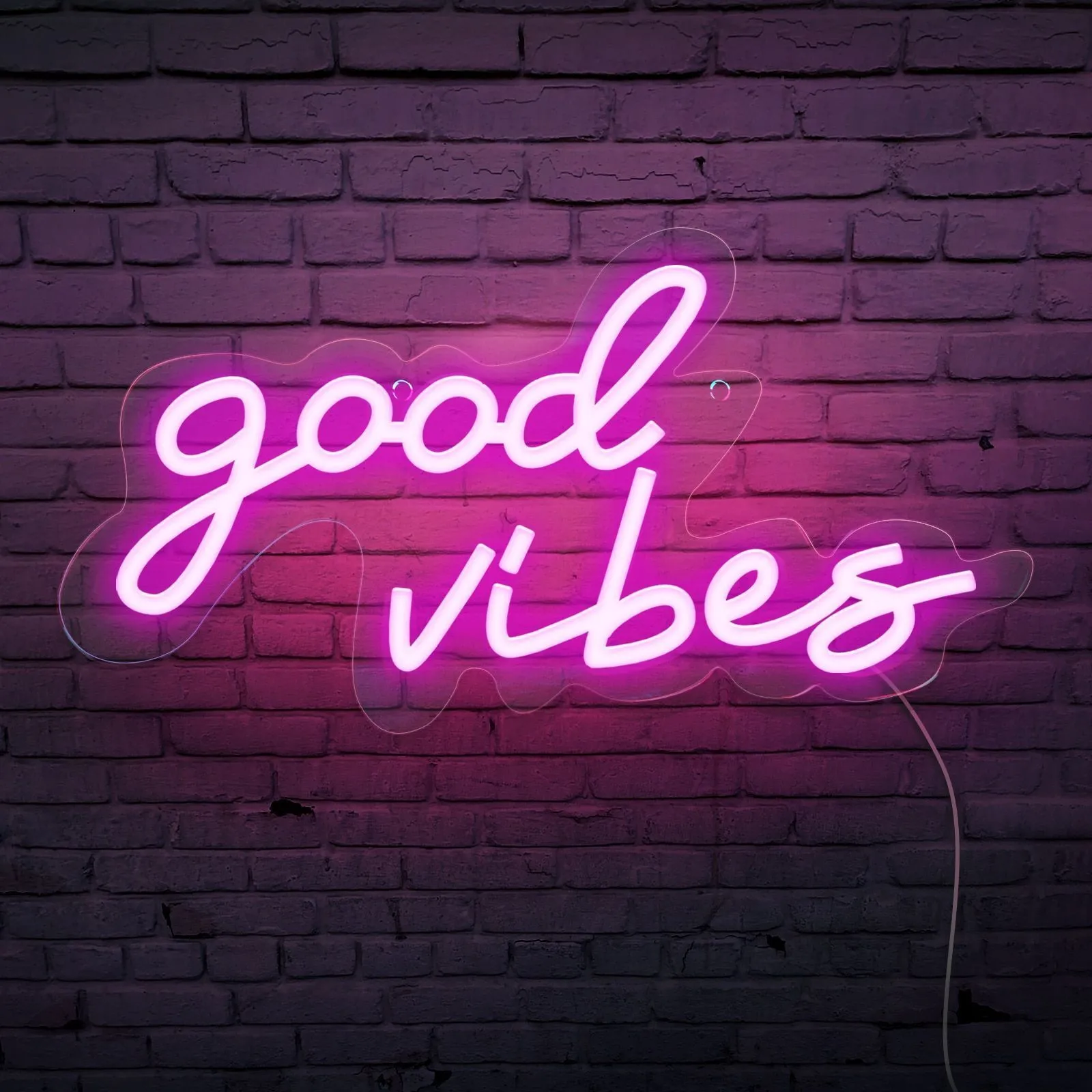 Custom 'Good Vibes' LED neon sign by a Sign Customiser merchant