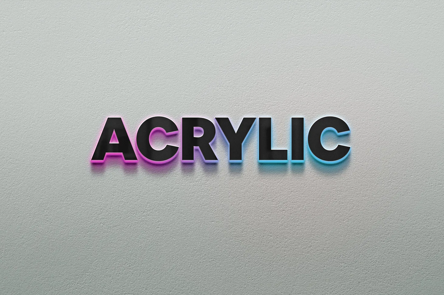 Backlit acrylic letters that read Acrylic
