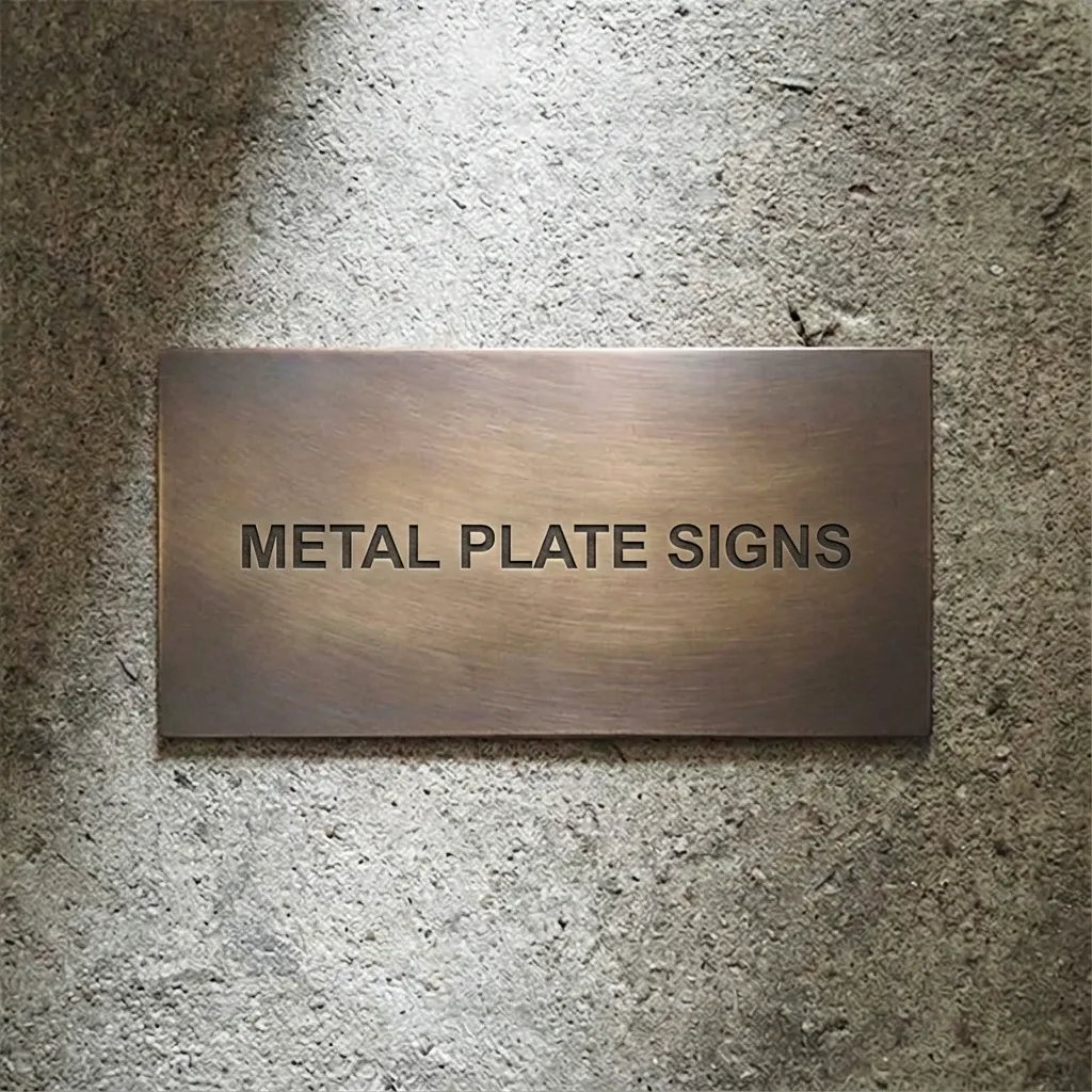 Metal plate signs made with Sign Customiser