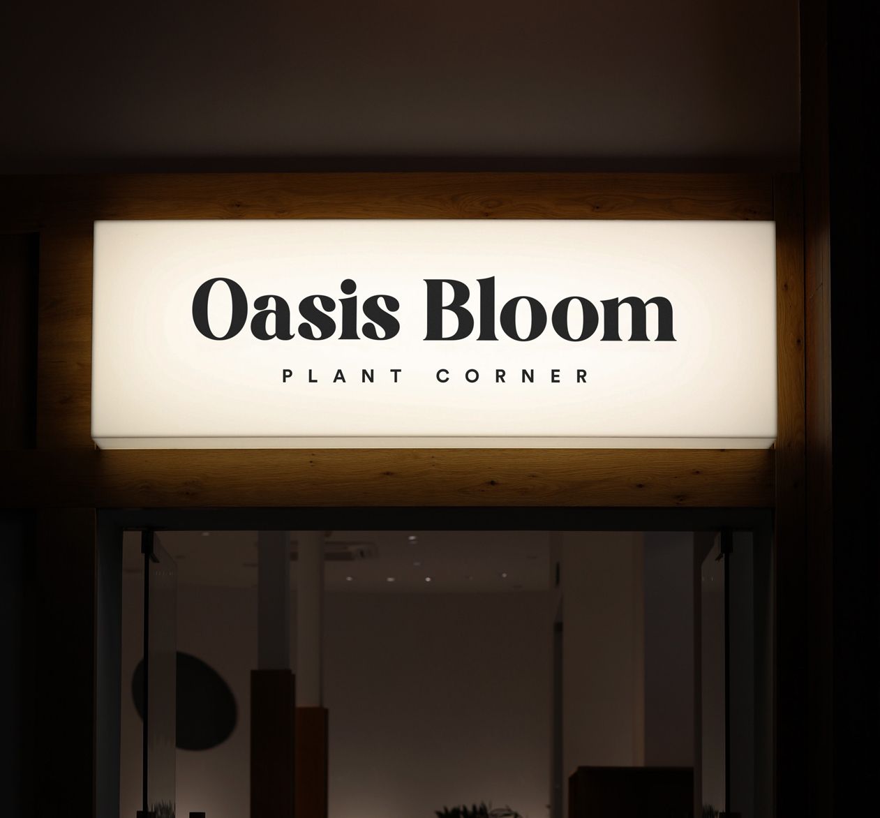 Oasis Bloom illuminated lightbox sign designed in Sign Customiser