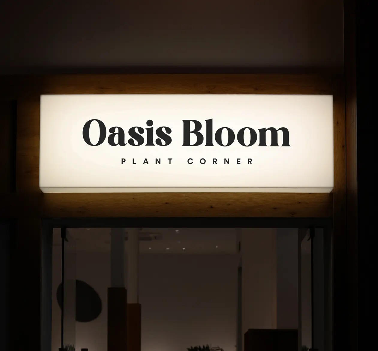 Oasis Bloom illuminated lightbox sign designed in Sign Customiser