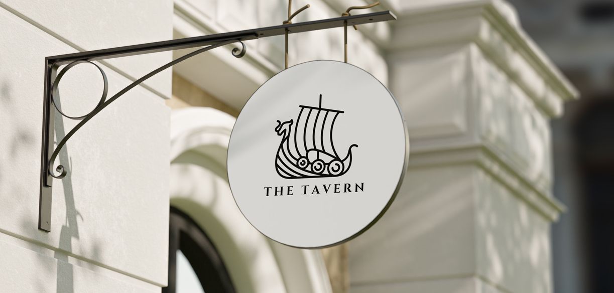Tavern illuminated lightbox storefront sign