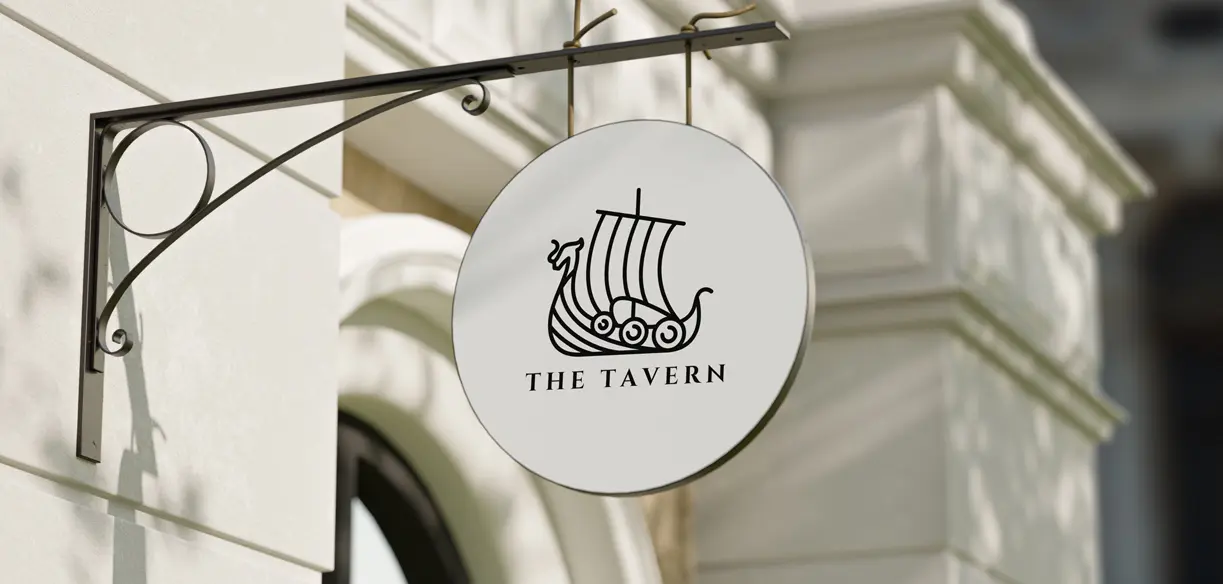 Tavern illuminated lightbox storefront sign
