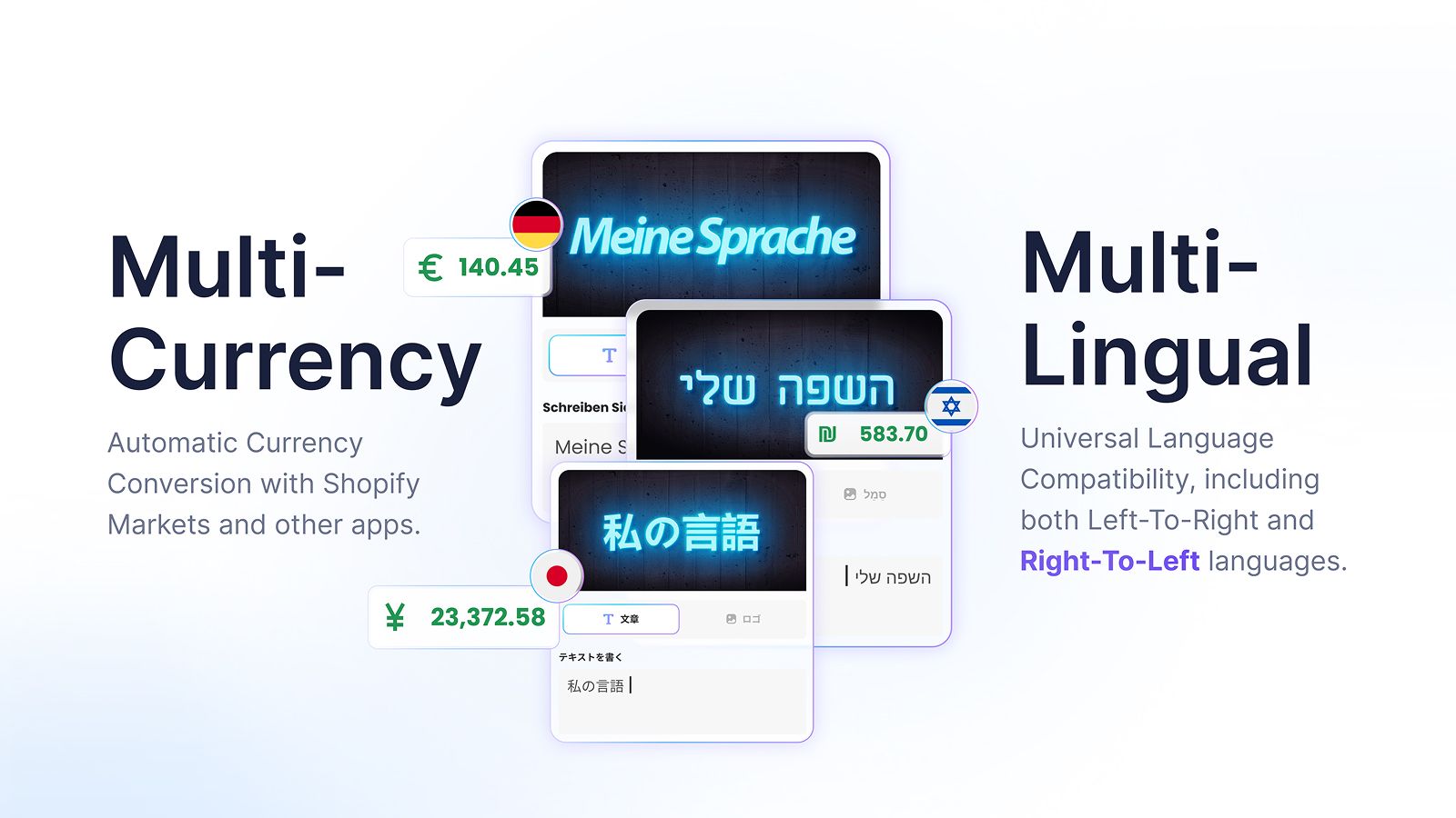 Multi-currency & multi-lingual banner