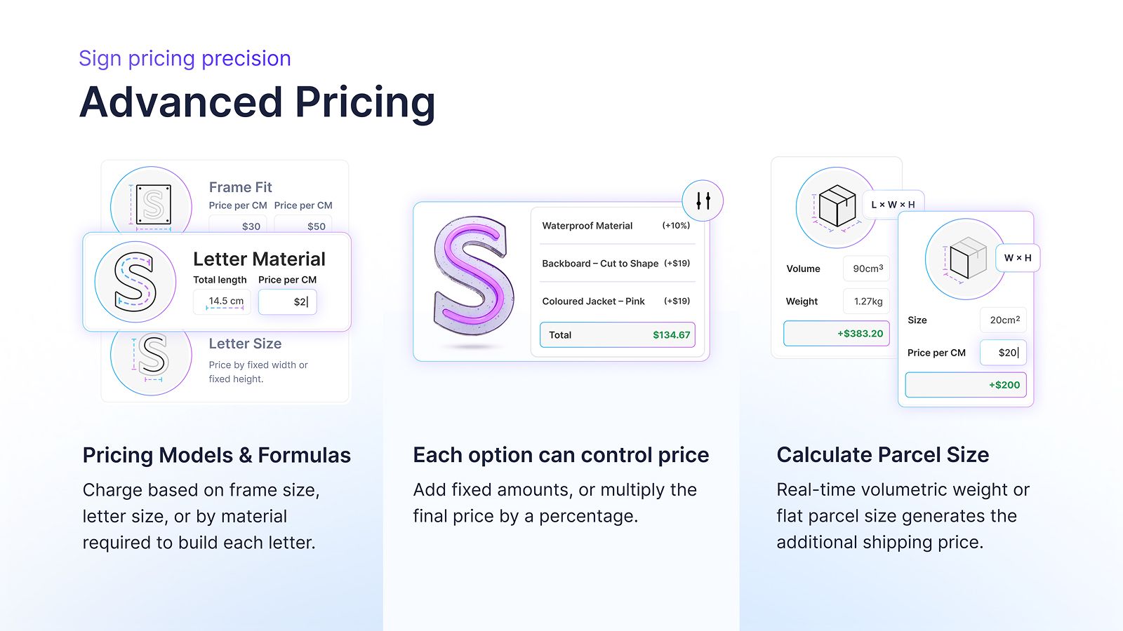 Advanced pricing banner