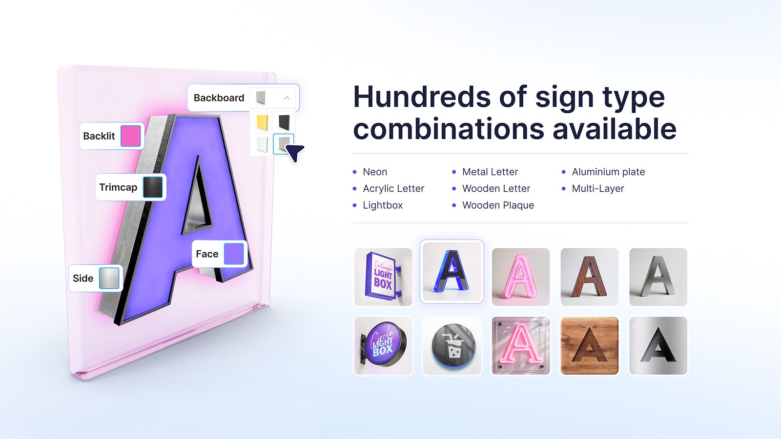 Hundreds of sign types banner