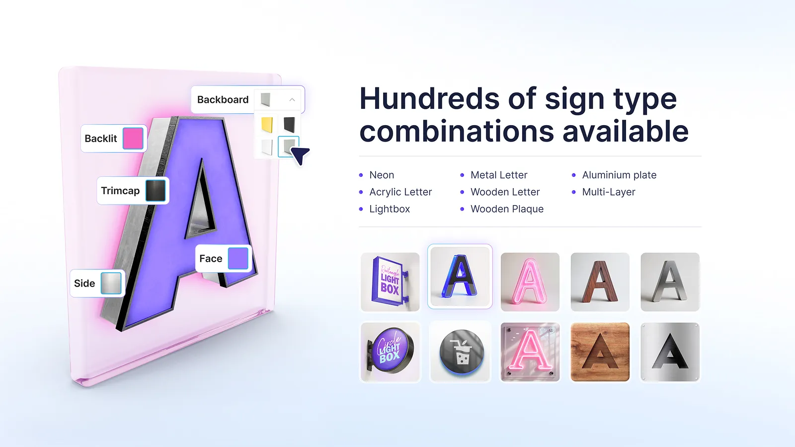 Hundreds of sign types banner