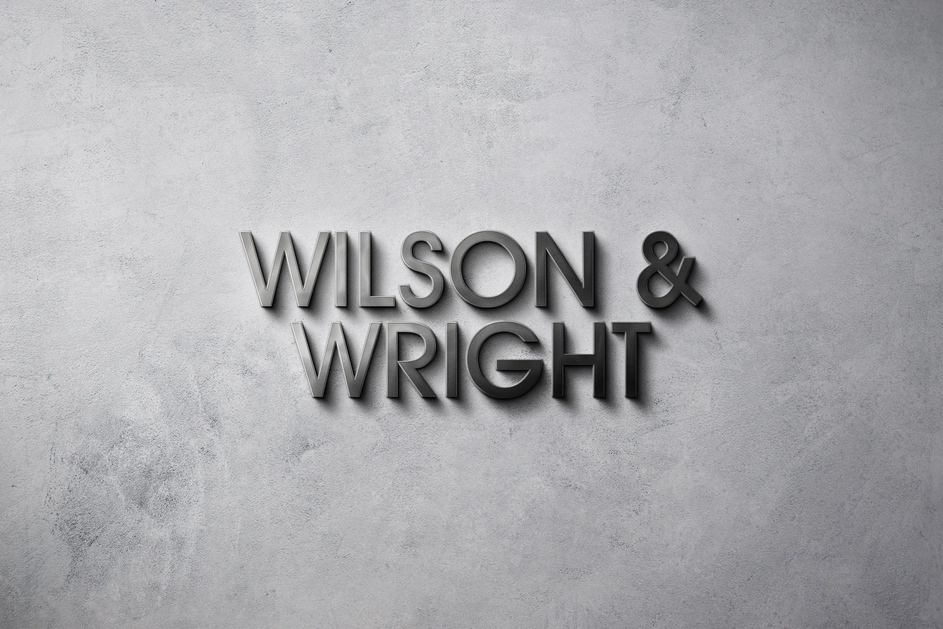 Wilson Wright metal letter shop sign