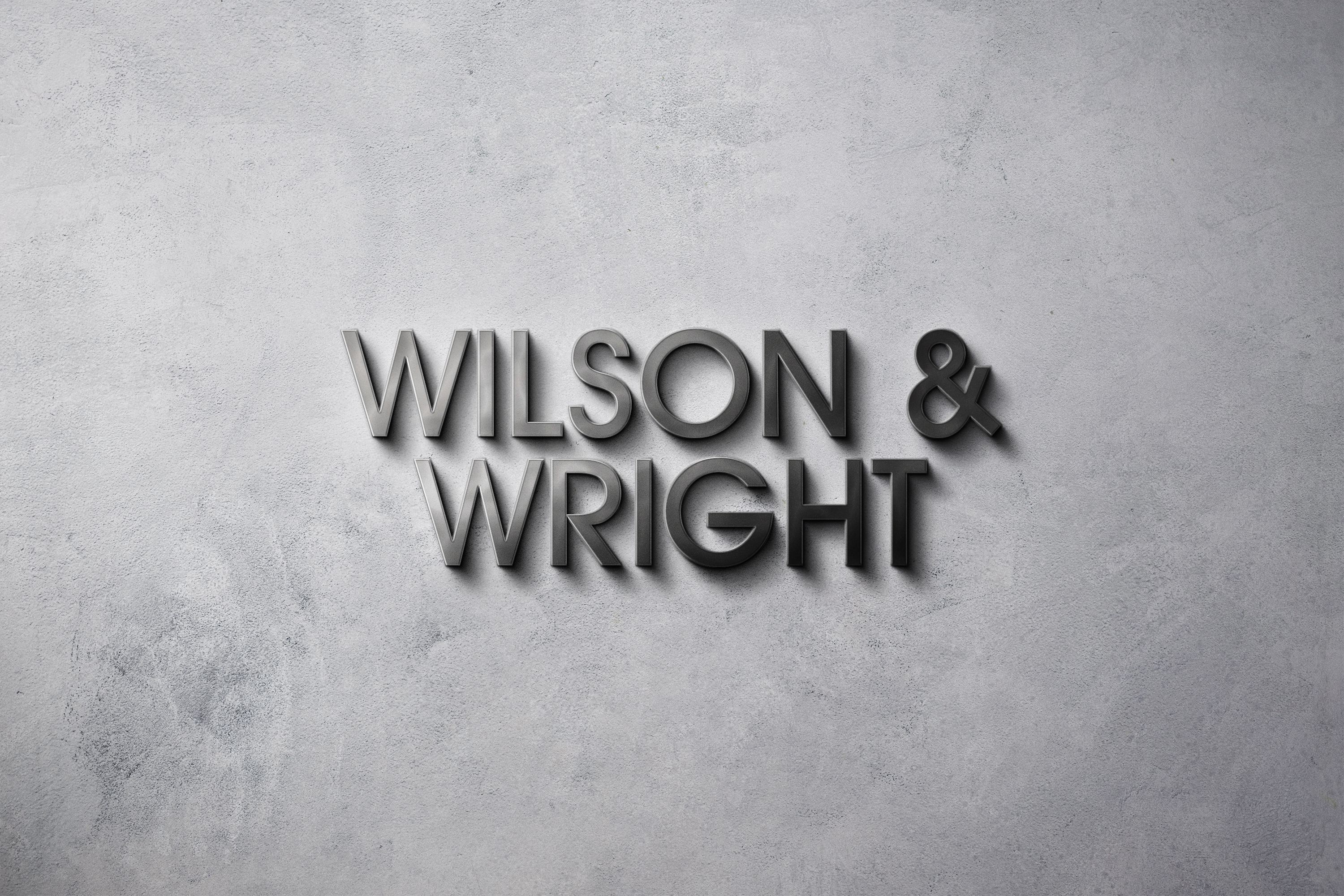 Wilson Wright metal letter shop sign