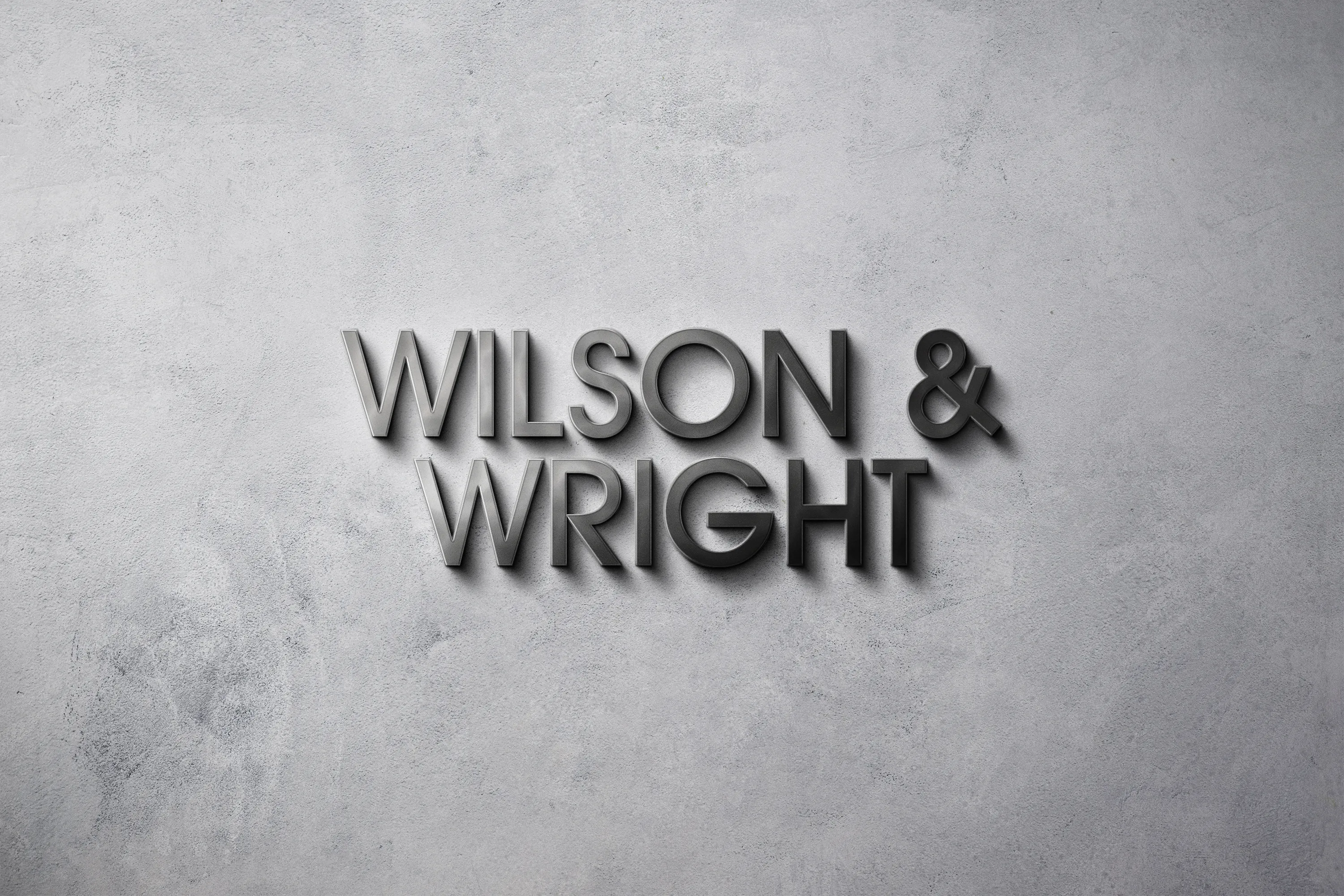 Wilson Wright metal letter shop sign