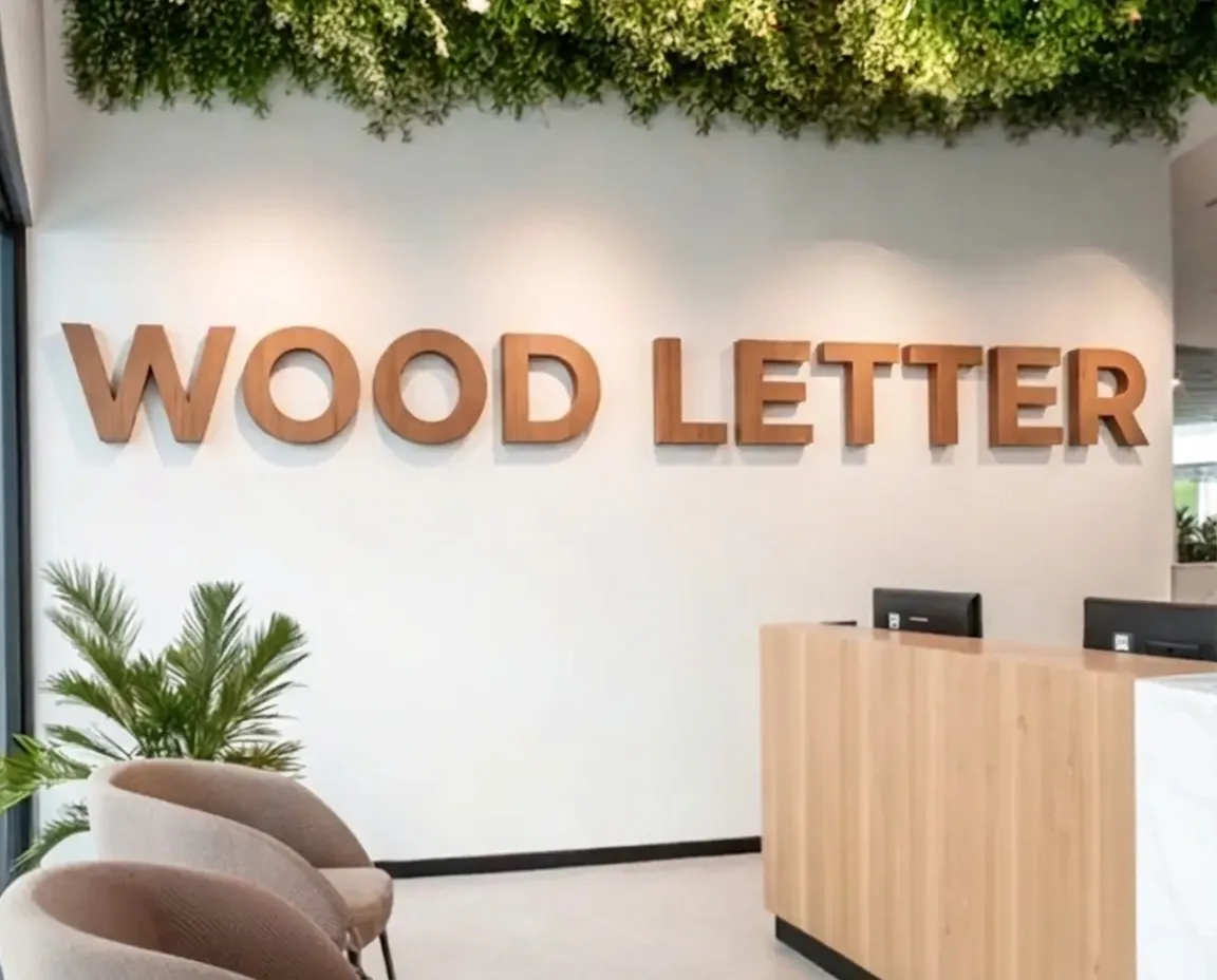 Wood letter signs made with Sign Customiser