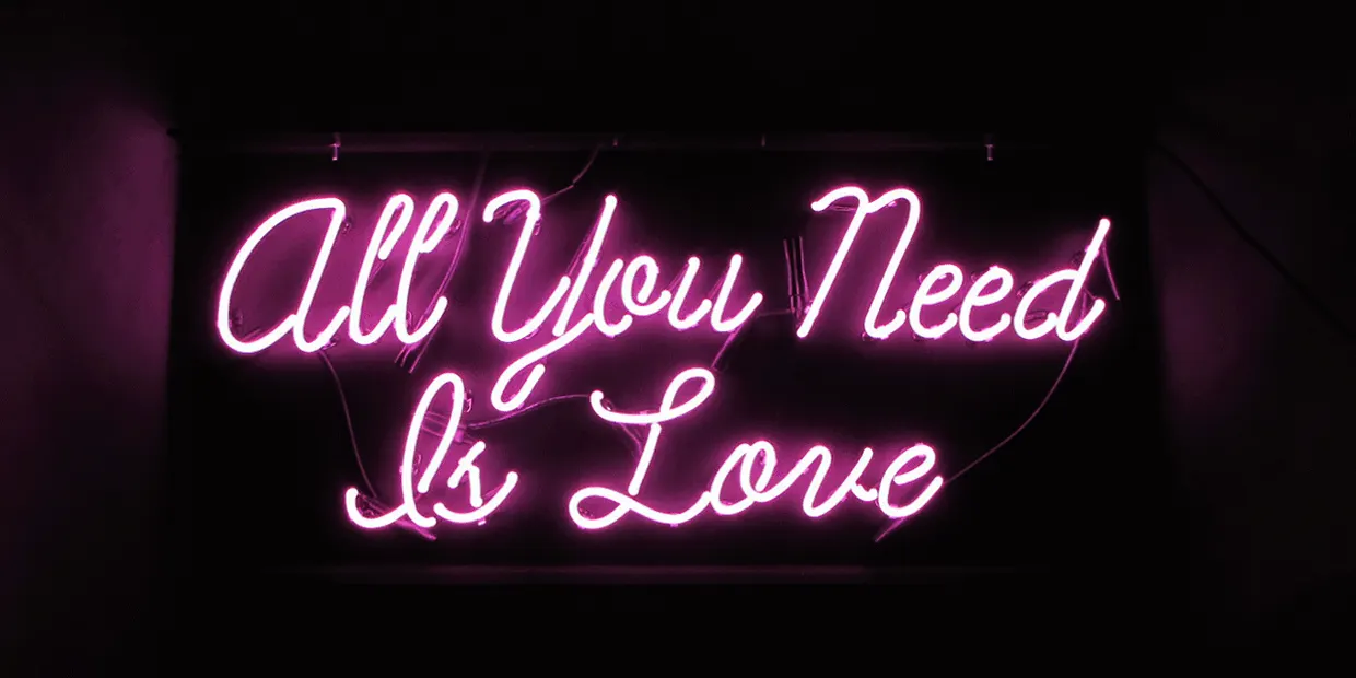 Custom neon sign quote in script font