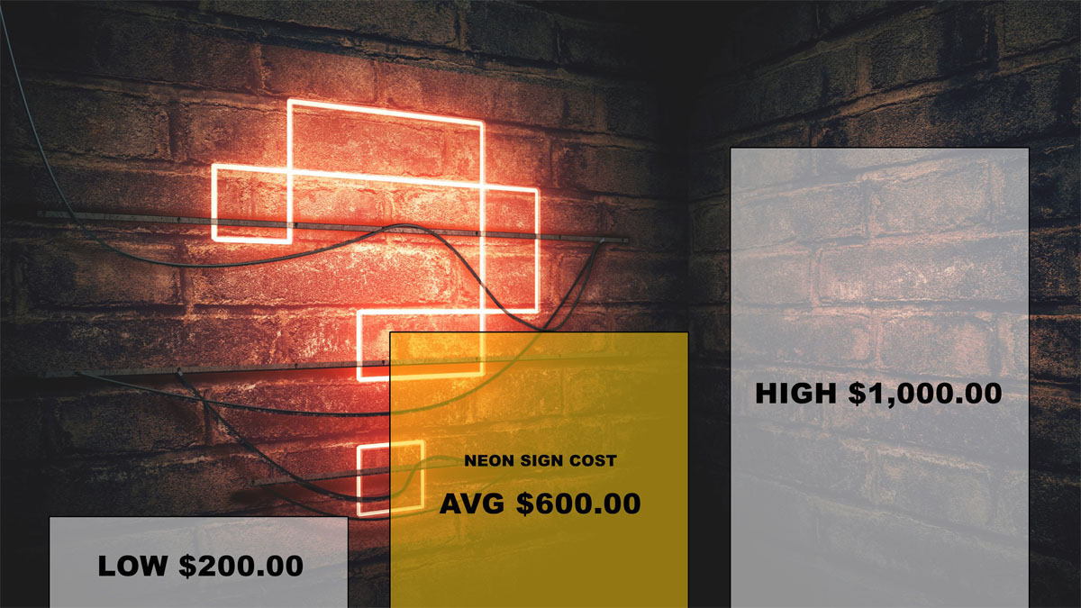 The average price for a custom neon sign is from $200 to $1000 or more.