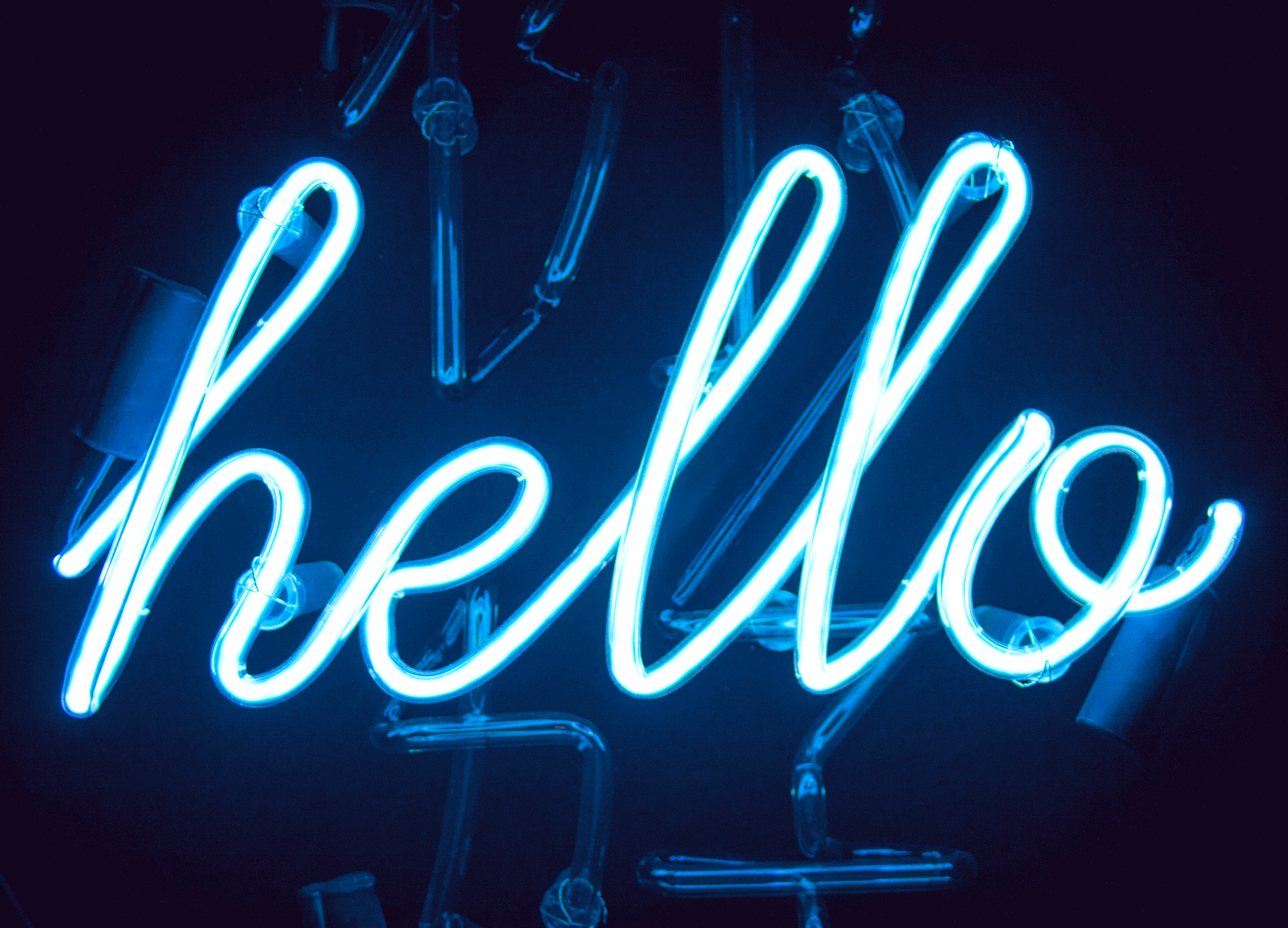 What are electric blue neon blue aesthetic signs?