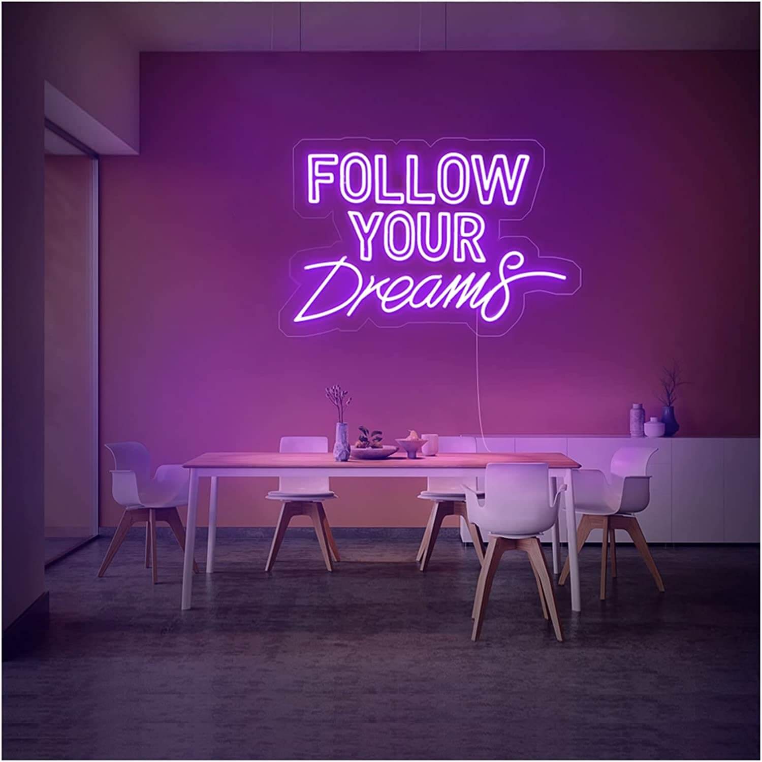 Purple neon signs for home decor